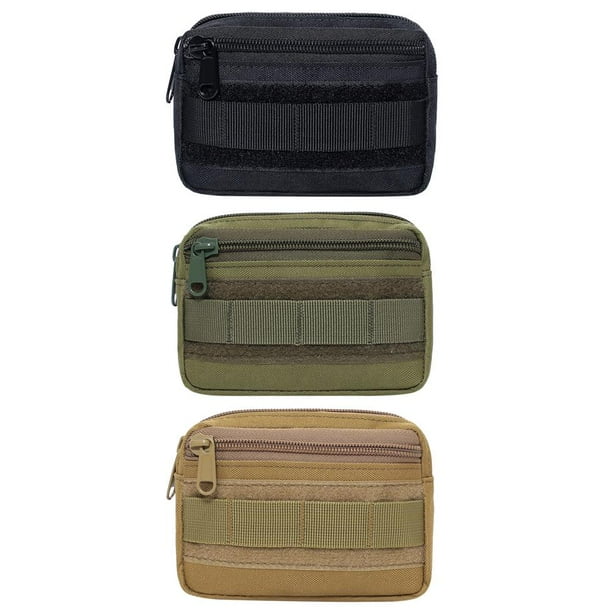 Bolsa MOLLE Unisex Mini Riñonera Organizador de bolsillo Paquete de caza Bolsas de herramientas (Negro)
