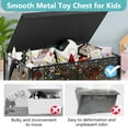 thumbnail image 6 of Toy Box Storage, Foldable Metal Kids Toy Chest with -Top Lid and Wheels for Bedroom Nursery Playroom,Black, 6 of 8