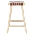 thumbnail image 4 of SAFAVIEH Abreu Rectangle Barstool, Cognac/Light Natural (18.5 in. W x 20 in. D x 30 in. H), 4 of 7