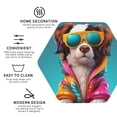 thumbnail image 4 of Disketp Colorful Sunglasses Dog Funny Coasters,6 Pcs Leather Coasters with Holder, Perfect Housewarming Hostess Gifts,Protect Furniture from Water Marks Scratch and Damage,Hexagon, 4 of 7