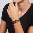 thumbnail image 2 of Pulsera Fossil JF03322040 de piel negra para hombre, 19-19,5 cm, 2 of 4