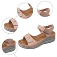 thumbnail image 6 of Rotm Womens Platform Sandals Women's Orthopedic Arch Support Sandals Orthotic Comfortable Walking Casual Adjustable Summer Beach Flat Sandals Beige,9.5, 6 of 6