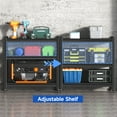 thumbnail image 3 of 3 Tier Adjustable Garage Storage Shelving,Heavy Duty Utility Rack Shelf Unit on 4 Wheel Casters,Standing shelves for Garage, Home, Pantry,Kitchen,Warehouse,Bathroom & Laundry,Storage Rack - Black, 3 of 8