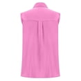 thumbnail image 5 of Linen Tank Top Flowy Plain Gauzy Tees Loose Fit Cami Linen Vest Women Flowy Tops For Women Summer Tops Womens Summer Tops Cotton Boho Tops Linen Long Sleeve Shirt Women Hot Pink2 3XL, 5 of 8