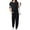 Black, variant on Shine Up Women Sweatsuits Casual 2 Piece Sets Striped Tracksuits Short Sleeve Summer T Shirts Long Jogger Sets Loose Activewear