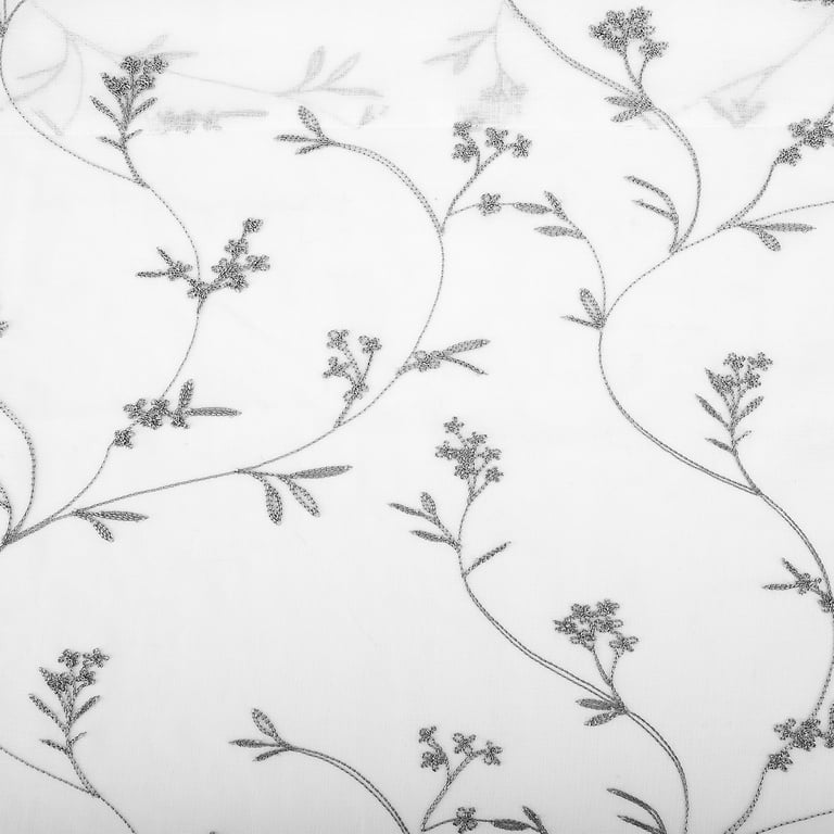 No. 918 Delia Embroidered Floral Sheer Curtain Panel photo 4