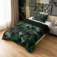thumbnail image 2 of Manfei Farmhouse Camo Twin Comforter Sets, Mid Century Abstract Bedding Set, Olive Green, Black Reversible, 2-Piece, 1 Comforter and 1 Pillowcase, 2 of 7
