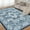 Blue hue, variant on 9x12 Ft Modern Geometric Trellis Area Rug, Large Boho Washable, Vintage Medallion Distressed Non-Slip Carpet for Living Room, Bedroom (Camel)