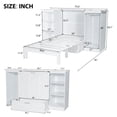 thumbnail image 4 of Twin Size Murphy Bed with 3-Tier Shelves and Wardrobe, Foldable Platform Bed with 1 Drawer, Vertical Wall Bedframe for Small Space, Bedroom, Guest Room, White, 4 of 9