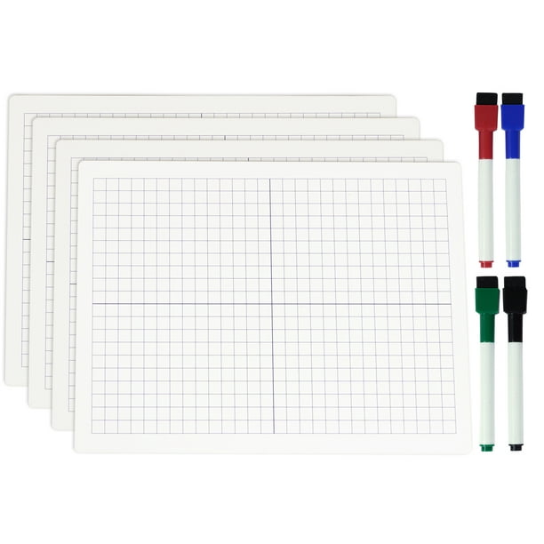 Inkdotpot Dry Erase Board For Kids 9 x 12 Double Sided Lined/ Blank Dry