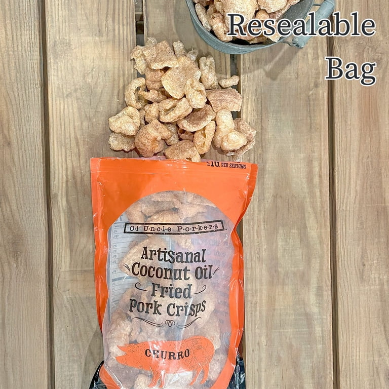 Ol' Uncle Porker's Cinnamon Churro Pork Crisps, Keto-Friendly