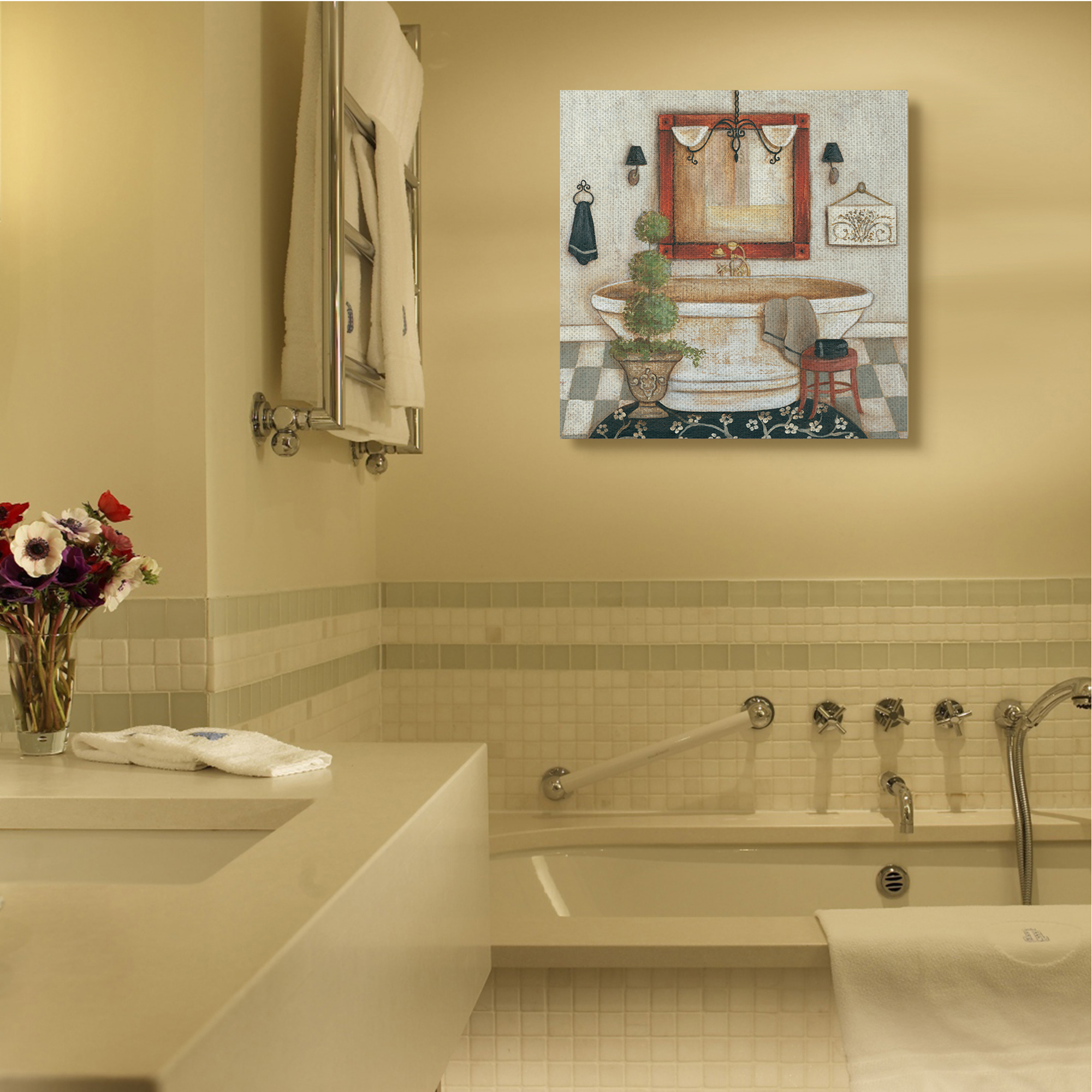 Stupell Industries Chic Bathroom Interior Traditional Home Charm Canvas Wall Art, 30 x 30, Design by R. Rig