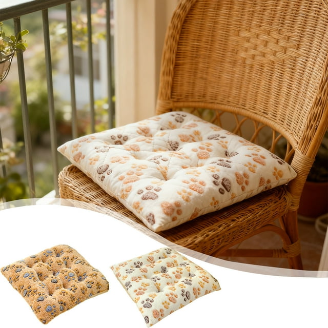 Cojín de asiento con huella de pata de gato - Cojín de poliéster de 40x40 cm de grosor para silla de oficina y hogar, decoración multicolor