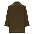 thumbnail image 6 of ShiShine 3/4 Length Sleeve Shirts for Women Casual V Neck Blouses Solid Color Collared Dressy Tunic Tops, 6 of 6