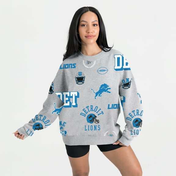 Women's Gameday Couture Heather Gray Detroit Lions Always On Repeat Fleece Sweatshirt