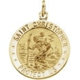 thumbnail image 2 of 21.75mm St. Christopher Medal in 18k Yellow Gold, 2 of 8