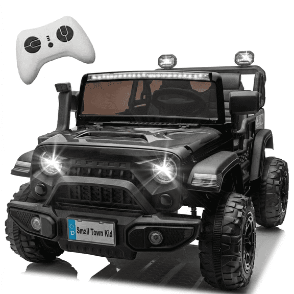 Xuanlur 24V Ride on Toys for Big Kids, 2 Seater Electric Vehicle with Remote Control, 400W Motor, Electric Ride On Truck wtih 20in Wide Seat, 3 Speeds, Lights, Bluetooth, Capacity 110 lb, Black