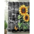 thumbnail image 2 of Fsddascl Yellow Sunflower Shower Curtain Set - Extra Long 72" x 96" Bathtub Curtain with 12 Hooks, Butterfly Sunshine Black Farmhouse Wood Waterproof Fabric Stall Shower Curtains for Bathroom, 2 of 6