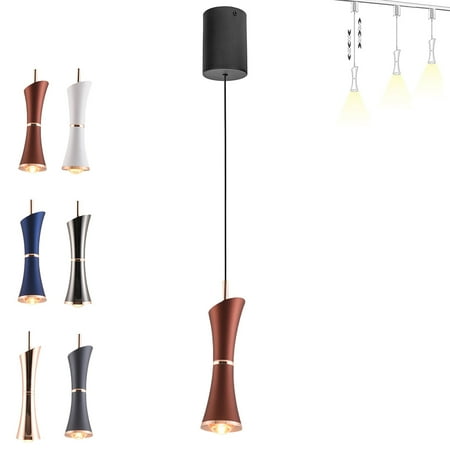 

FSLiving 7W Adjustable Levitate Pendnat Light Retractable Lift Ceiling Light Fixtures with Minimalist Aluminum Shade Indoor Island Light Adjustable Wire Lamp for Kitchen Island Brown - 1 Light