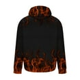 thumbnail image 4 of ZCFZJW Fashion 3D Flame Pattern Print Long Sleeve Hooded Sweatshirts for Men Big and Tall Regular Fit Casual Drawstring Graphic Hoodie Outwear Coat Tops with Pocket Brown XXL, 4 of 5