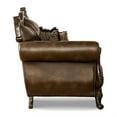 thumbnail image 3 of Furniture of America Innes Faux Leather Tufted Loveseat in Dark Cherry and Brown, 3 of 12