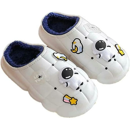 

DanceeMangoo Fashion Bubble House Shoes for Women Cool Space Flowing Spaceman Fluffy Faux Fur Lining Slippers Indoor Outdoor Anti-skip