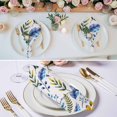 thumbnail image 3 of Watercolor Botanical Cloth Napkins, Blue Yellow Leaves Floral Plants Spring Washable and Reusable Dinner Napkins Set of 8, Table Napkin for Kitchen Party Birthday Wedding Hotel Housewarming 20"x20", 3 of 9