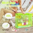 thumbnail image 4 of Large Capacity Fine Mesh Beach Tote Bag with Funny pattern, Sand Proof Nylon Handbag Side Pockets For Pool Seaside Travel Swimming, 4 of 7