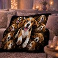 thumbnail image 6 of Beagle Dog Collage Running Portrait Splatter Art, Playful Pet Portrait Pattern, Warm Flannel Blanket for Living Room and Reading Nook, Dog Lovers Friendship Gift, Pet Lover Home Decor, 6 of 9
