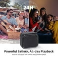 thumbnail image 4 of JYX Altavoz Bluetooth Portátil, Tiempo de Reproducción de 12 Horas, Bluetooth 5.3, Sonido Estéreo Fuerte de 360°, Soporte para TWS/AUX/TF/USB, Resistente Al Agua, 4 of 7