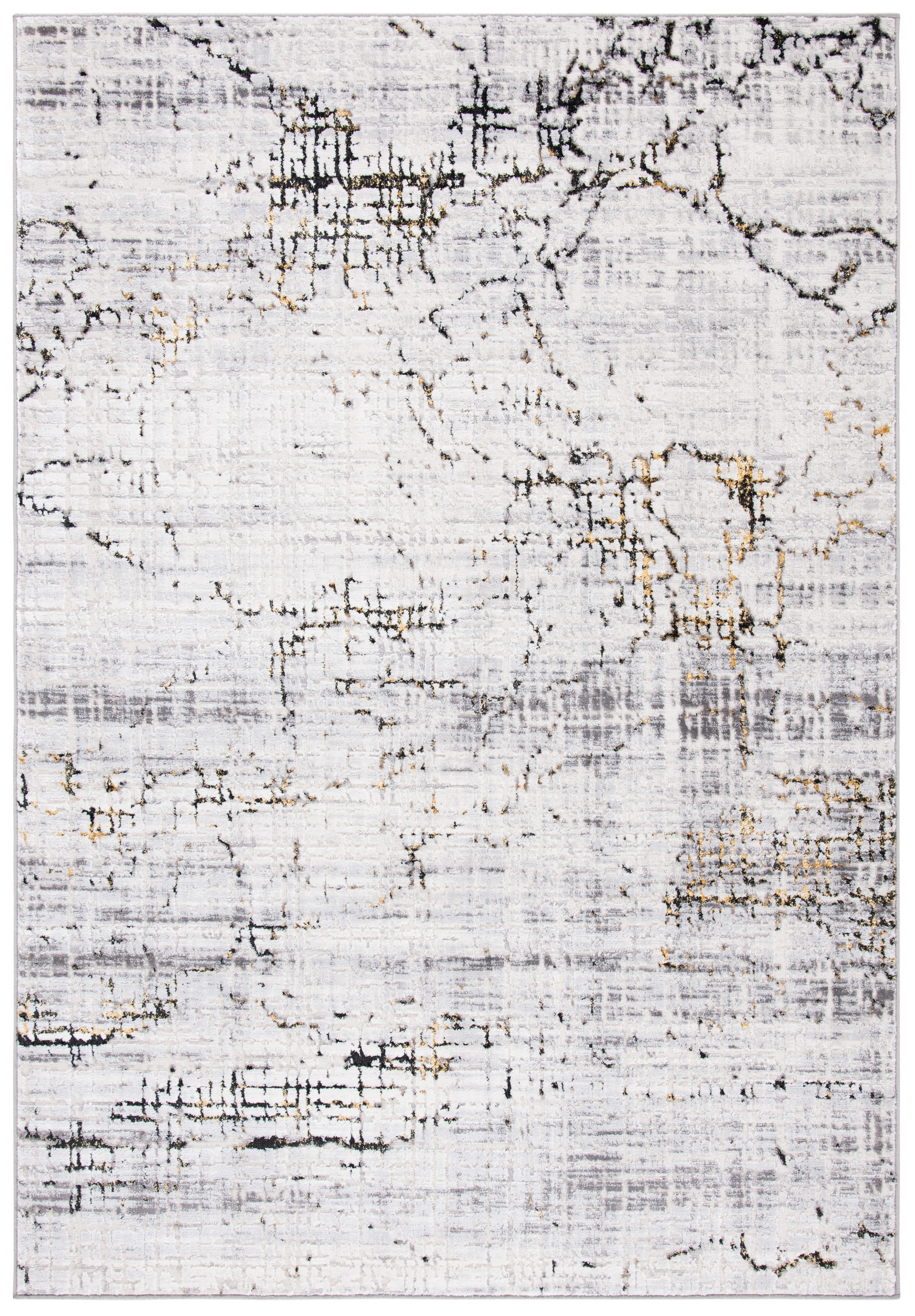SAFAVIEH Amelia Gorden Abstract Area Rug, Gray/Gold, 5'5" x 7'7"