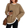 thumbnail image 4 of Leopard Print Sweatshirt for Women, Long Sleeve Crew Neck Pullover Top, Casual Loose Fit Animal Pattern Shirt for Fall Winter, 4 of 5