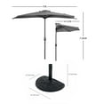 BAYSHORE 9 Ft Half Umbrella with Resin Concrete Base Included for
