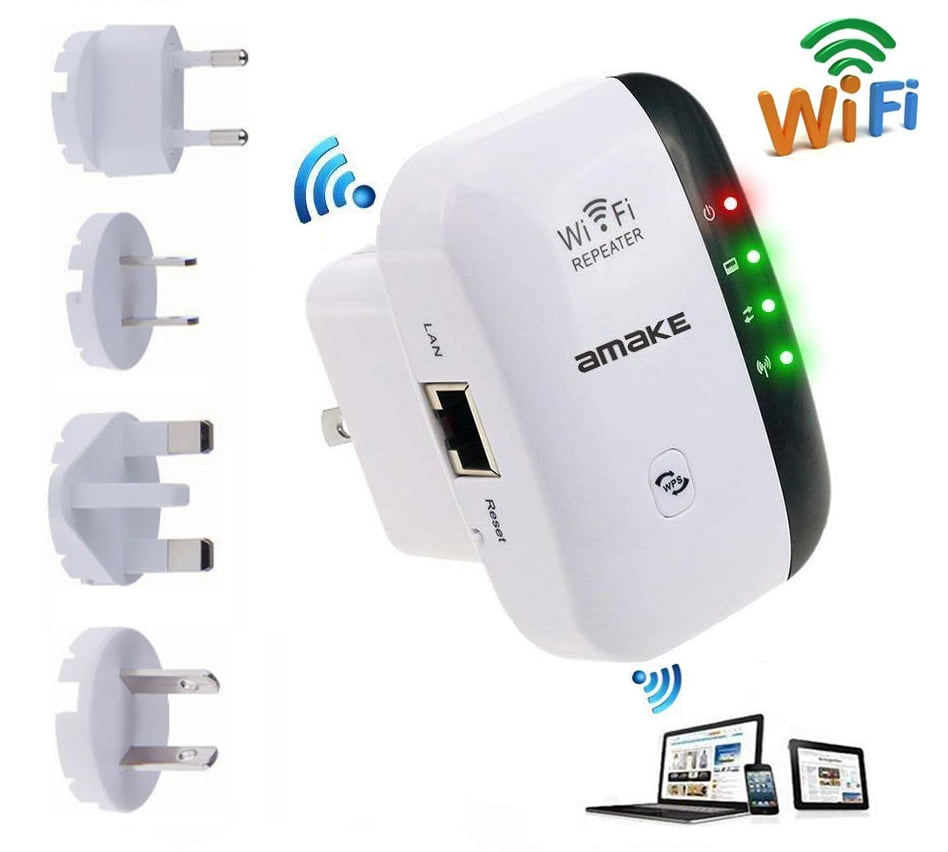 Happyline Wifi Internet Booster,300 Mbps Internet Extender, 2.4G Network with Antennas LAN Port, Mini Plug Connect Antenna Repeater - Walmart.com