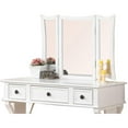 thumbnail image 6 of Miekor Furniture Unique Modern Bedroom Vanity Set w Stool Foldable Mirror Drawers White Color MDF Veneer Vanity Furniture W5U843, 6 of 9