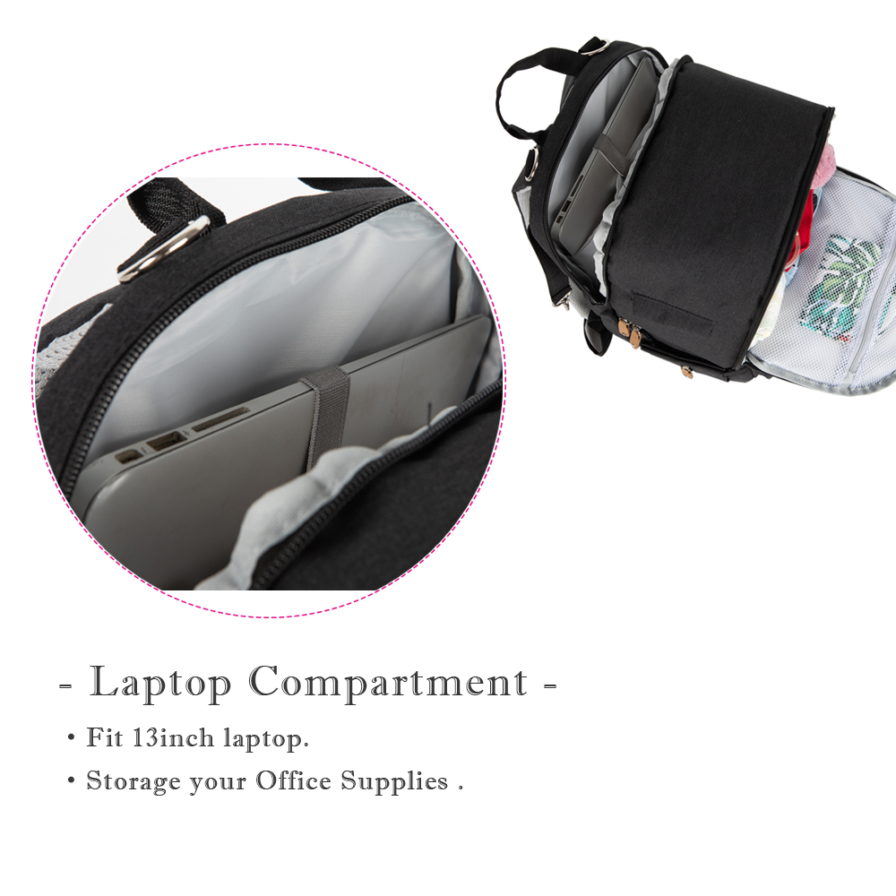 MOMIGO Breast Pump Bag Backpack - Cooler and Moistureproof Bag Double Layer for Mother Outdoor Working Backpack with 13 inch Laptop Compartment Fit Most Breast Pumps - image 5 of 7
