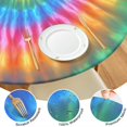 thumbnail image 4 of Rainbow Tie Dye Mandala Pattern Round Fitted Tablecloth with Elastic Edge,Dining Table Cover Waterproof,Outdoor Round Tablecloth for Camping,Dining,Indoor and Outdoor, 4 of 7