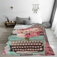thumbnail image 5 of Vsdgher Vintage Typewriter Floral Ultra-Soft Micro flannel Blanket Throw Blankets for Couch Sofa, Bed (4 sizes)-80"x60", 5 of 7