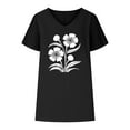 thumbnail image 4 of Linen Tops Womens Summer T Shirts Short Sleeve Tops Work T Shirts Loose Fit Cropped Womens T Shirts Loose Fit Graphic Funny T Shirts Graphic New Arrivals, 4 of 6