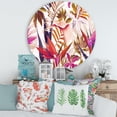 thumbnail image 2 of Designart 'VIntage Tropical Flowers III' Traditional Circle Metal Wall Art 36x36 - Disc of 36, 2 of 5