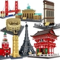 thumbnail image 2 of Bloques de construcción de modelo de arquitectura de ciudad, juguetes de construcción de templo Taj Mahal Big Ben, Torre Eiffel de Londres, Nueva York, Alemania, 2 of 4