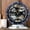 Grey and White, variant on THE GEARS CLOCK Desk Clock with Real Moving Gears (wall clock)CA-LI_ 10 in Round Wood-Stone