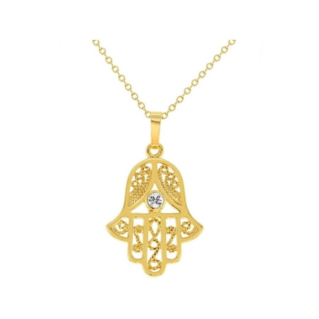 Large Hamsa Necklace - Hamsa Hand Necklace Jewish Judaica Hanukkah Amulet Protection Pendant 19