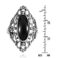 thumbnail image 4 of Heart Filigree Oval Black Onyx .925 Silver Ring-11, 4 of 5