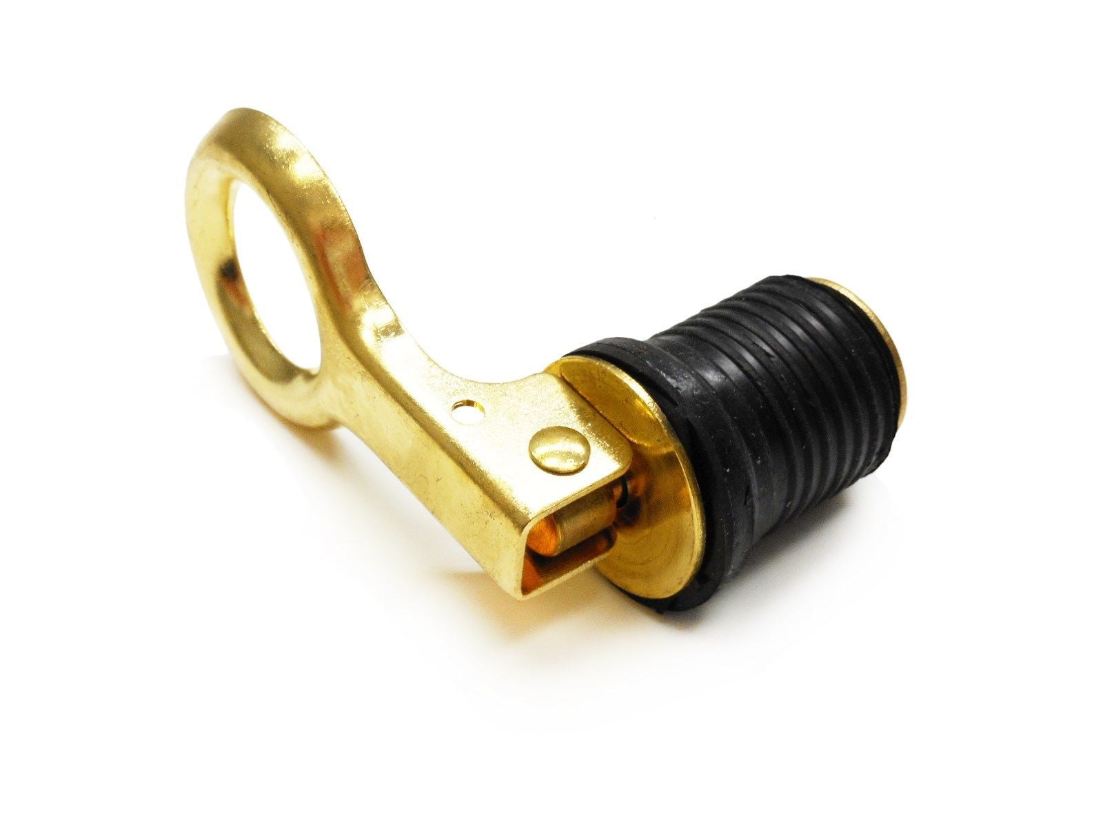 1" Rubber Brass Snap Flip Style Boat Hull Livewell Drain Plug Bass