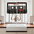 thumbnail image 2 of Ambesonne Music Kitchen Curtains, Broken Cassette, 55"x45", Orange Caramel White, 2 of 3