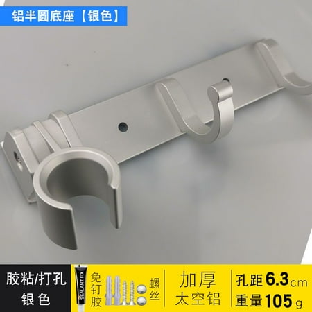 

Bathroom hole-free space aluminum shower bracket adhesive hook shower head fixed base black hand spray wall mount