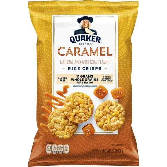 Quaker Caramel Rice Crisps, 3.52 oz (Package May Vary)