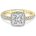 thumbnail image 3 of 2 Carat IGI Certified Princess Shape Lab Grown Diamond Engagement Ring | 14K Yellow Gold |Klarissa Halo Diamond Eternity Lab Diamond Ring | FG-VS1-VS2 Quality Friendly Diamonds, 3 of 5