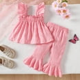 thumbnail image 2 of Utlike Girls Clothing Set Toddler Sleeveless Solid Tops Ruffles Vest Pants Outfits Fashion Trend Outfits For Sweet Girls Size 3 Months-6 Months, 2 of 6
